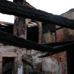 Požár domu-Kociol-Polsko